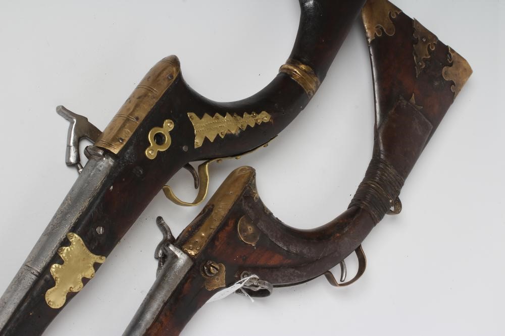 TWO AFGHAN JEZAIL PERCUSSION MUSKETS Image