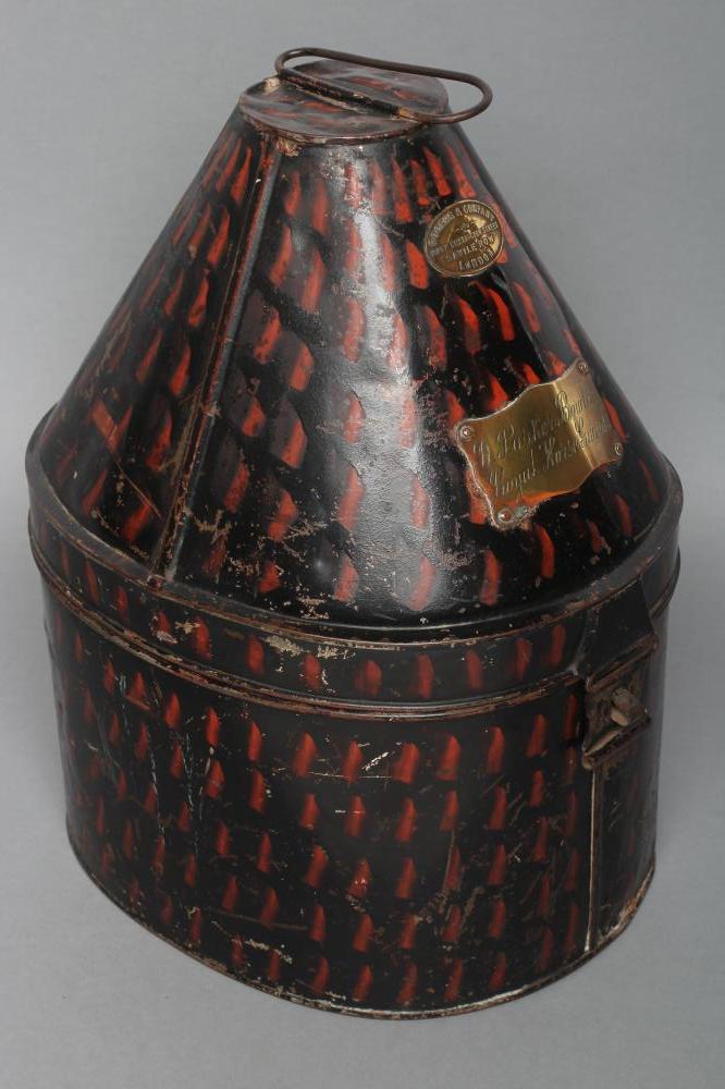 A TIN CAVALRY HELMET BOX Image