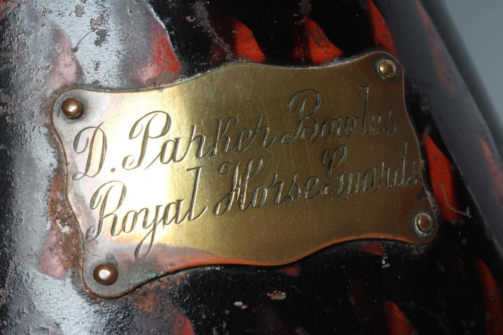 A TIN CAVALRY HELMET BOX Image