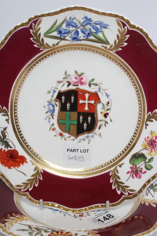 A PAIR OF ENGLISH PORCELAIN DESSERT PLATES Image