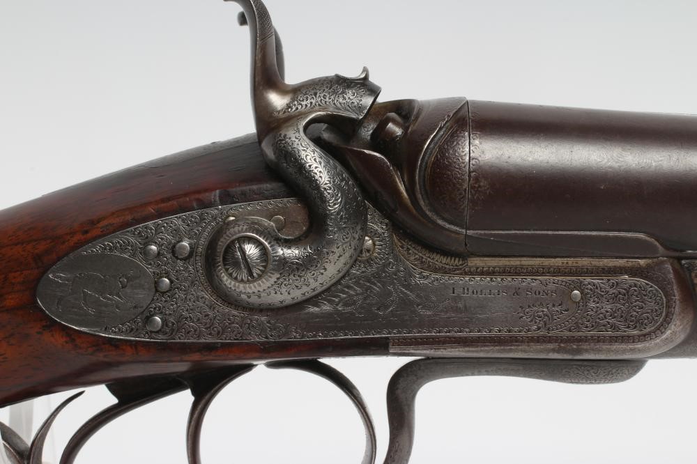 AN I HOLLIS & SONS 12 BORE HAMMER SHOTGUN Image