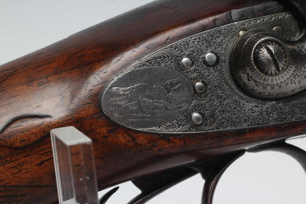 AN I HOLLIS & SONS 12 BORE HAMMER SHOTGUN Image