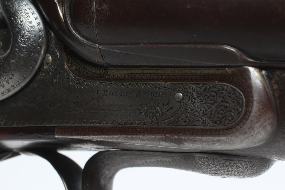 AN I HOLLIS & SONS 12 BORE HAMMER SHOTGUN Image