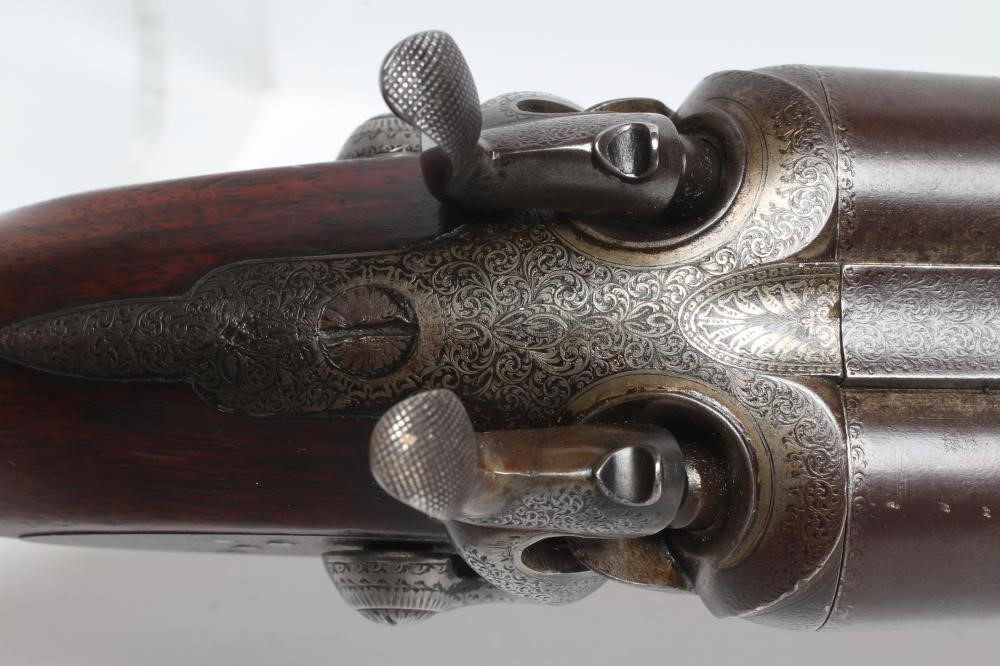 AN I HOLLIS & SONS 12 BORE HAMMER SHOTGUN Image