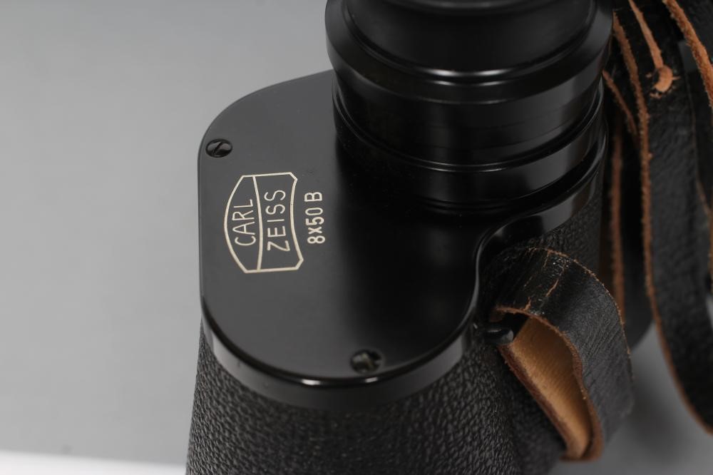 A PAIR OF CARL ZEISS 8X50 B BINOCULARS with leather strap and case (Est. plus 21% premium inc. VAT) Image