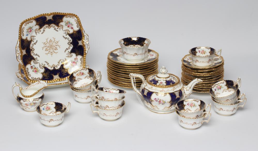 A COALPORT CHINA BATSWING PATTERN TEA SERVICE Image