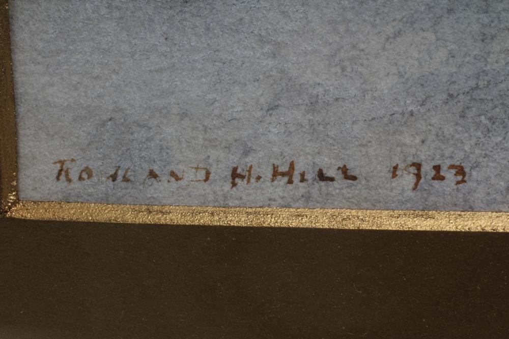 ROWLAND HENRY HILL (1873-1952) Evening Snowscene with Figures approaching a Cottage Image