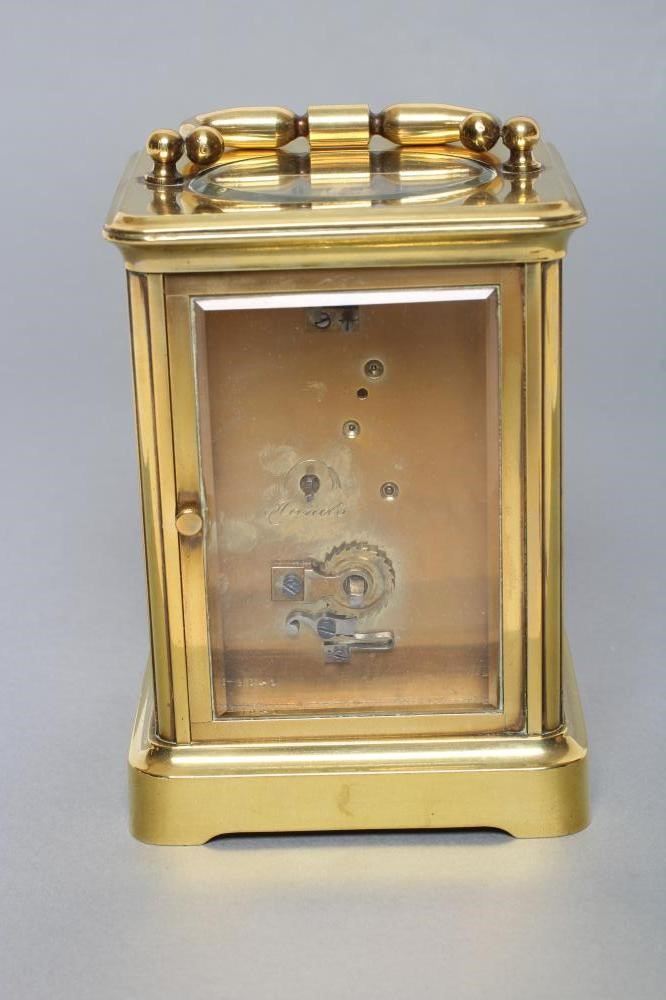 A BRASS CASED CARRIAGE CLOCK Image