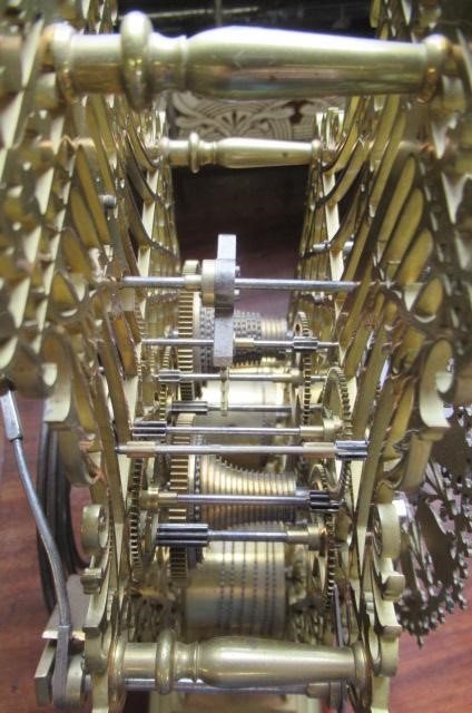 A BRASS CATHEDRAL SKELETON CLOCK Image