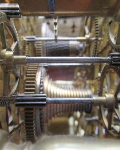 A BRASS CATHEDRAL SKELETON CLOCK Image