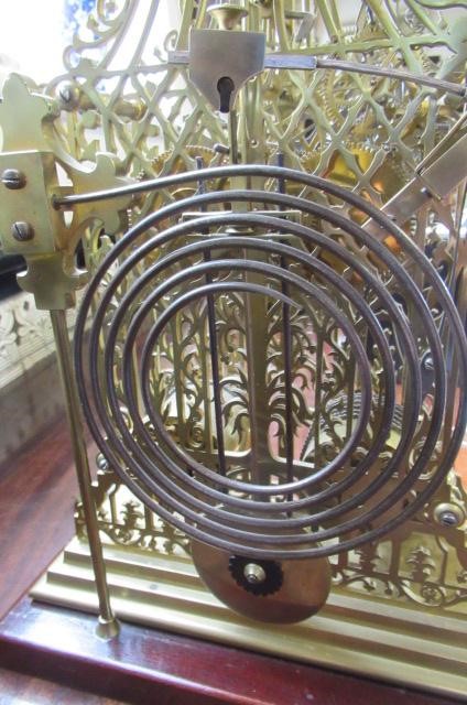 A BRASS CATHEDRAL SKELETON CLOCK Image