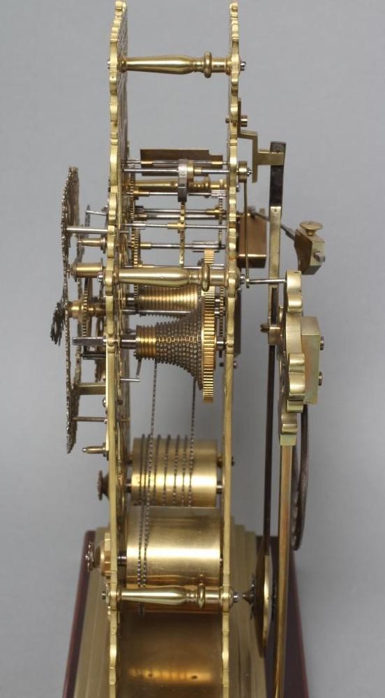 A BRASS CATHEDRAL SKELETON CLOCK Image