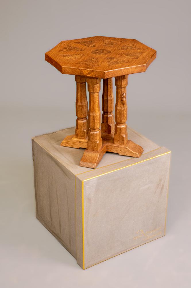 A ROBERT THOMPSON LIMITED EDITION HOVINGHAM ESTATE ADZED OAK TABLE Image