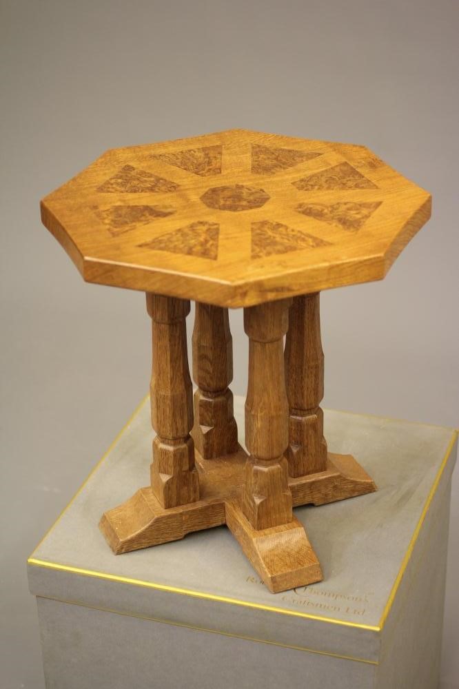 A ROBERT THOMPSON LIMITED EDITION HOVINGHAM ESTATE ADZED OAK TABLE Image
