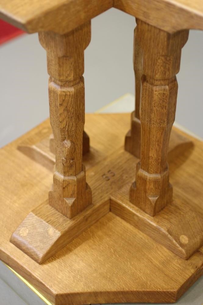 A ROBERT THOMPSON LIMITED EDITION HOVINGHAM ESTATE ADZED OAK TABLE Image