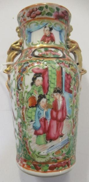 A CANTONESE PORCELAIN VASE AND COVER of small proportions Image