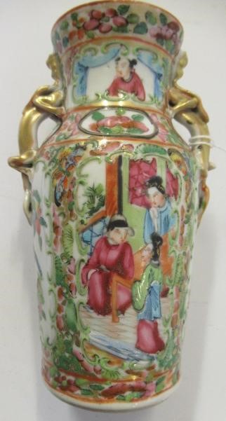 A CANTONESE PORCELAIN VASE AND COVER of small proportions Image