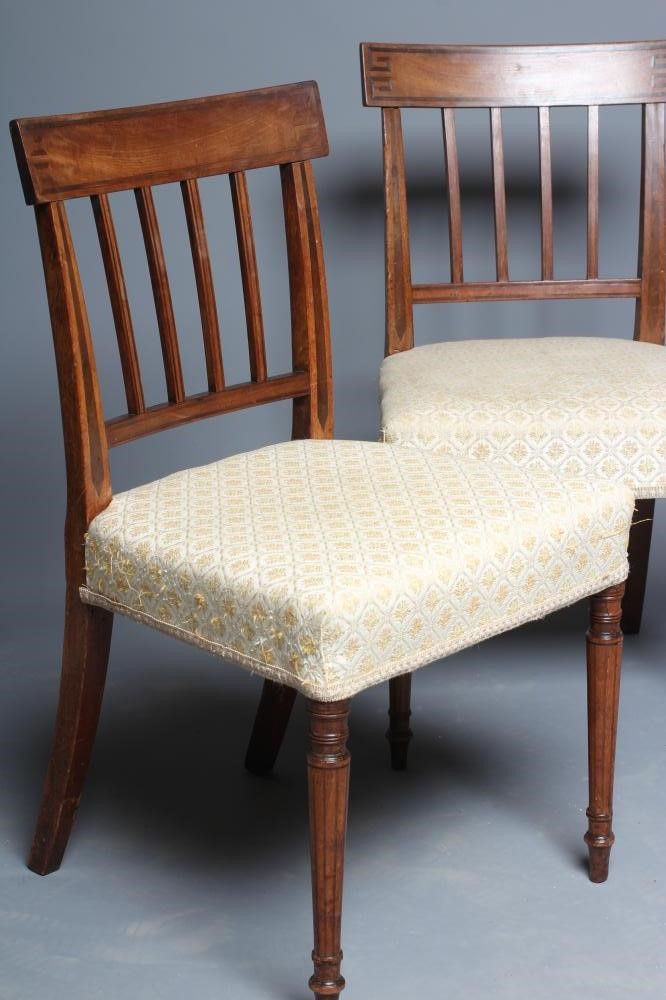A SET OF SIX GEORGIAN MAHOGANY AND EBONY INLAID DINING CHAIRS Image