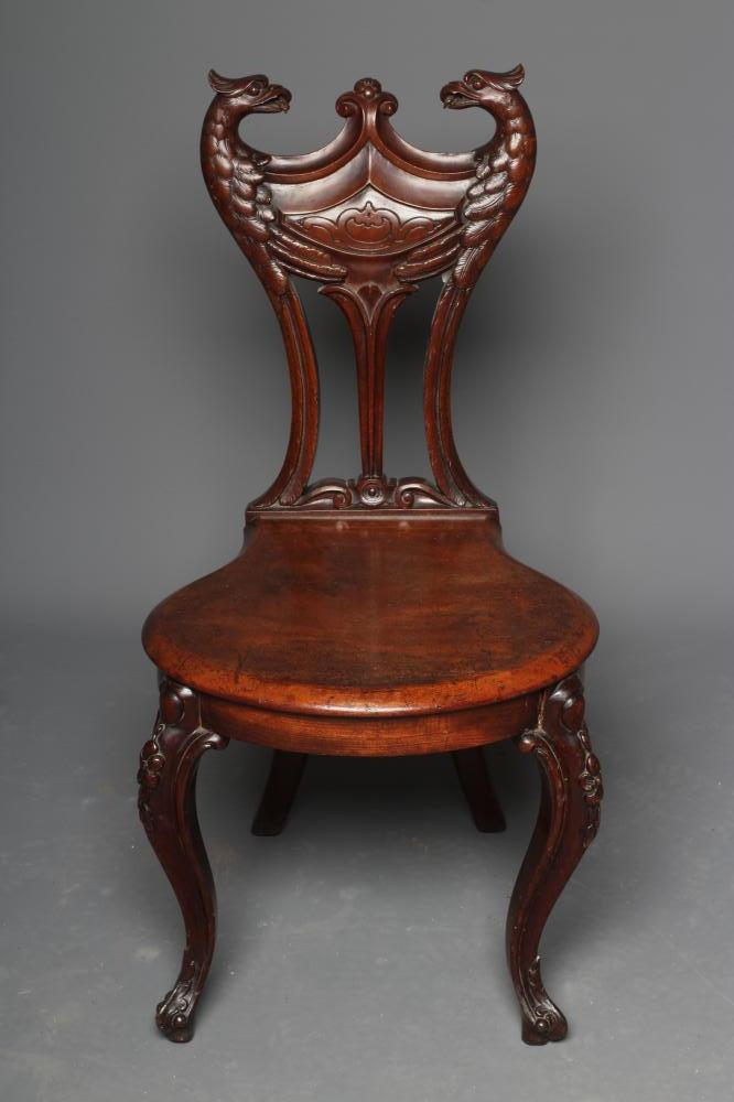 A VICTORIAN MAHOGANY HALL CHAIR Image
