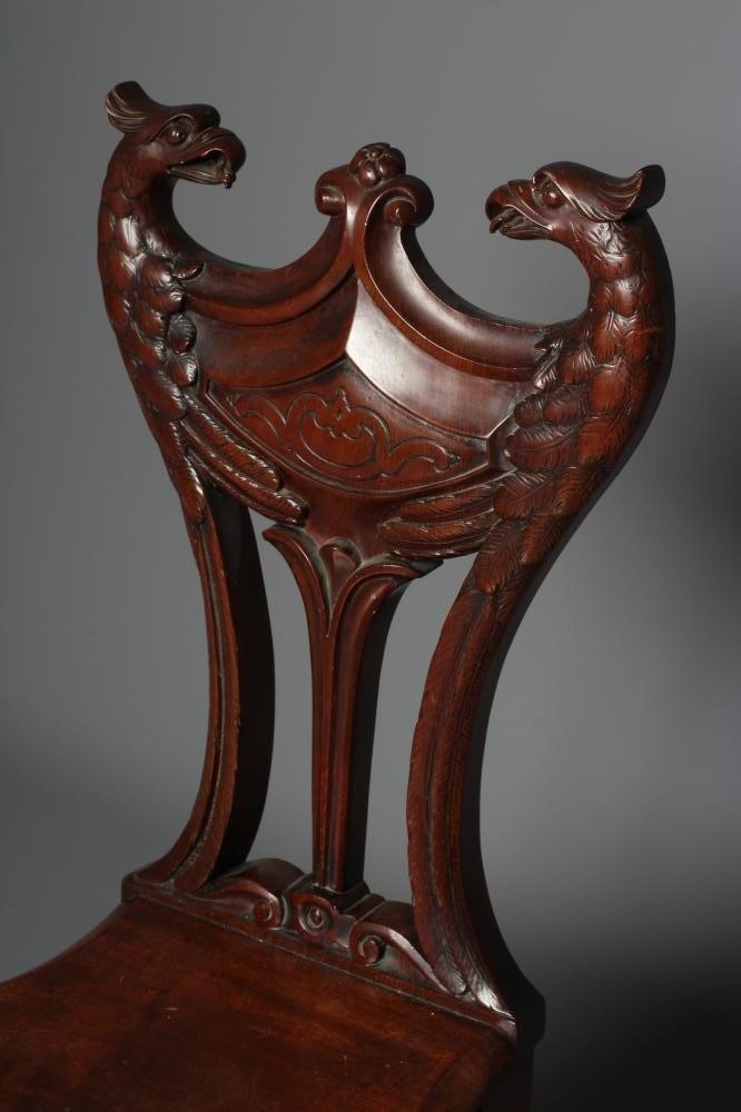 A VICTORIAN MAHOGANY HALL CHAIR Image