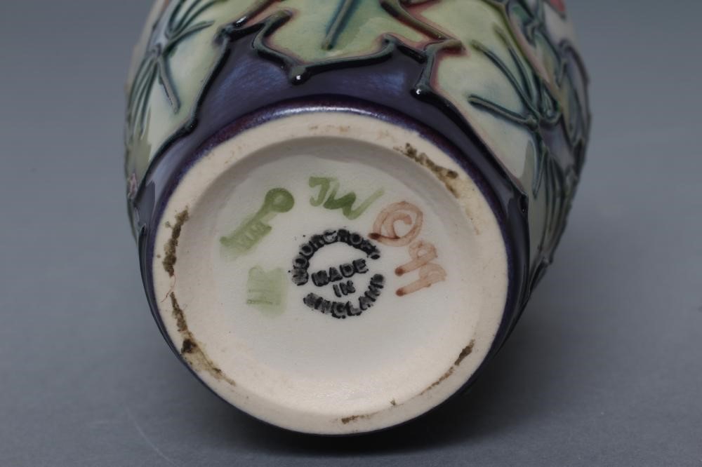 A MOORCROFT POTTERY HEPATICA PATTERN SMALL VASE Image