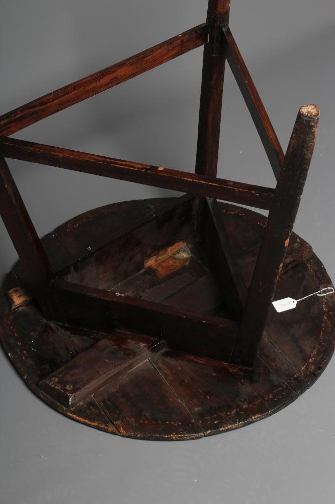 A STAINED PINE CRICKET TABLE Image