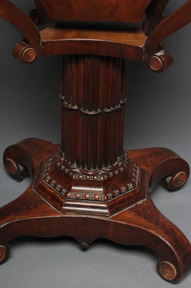 A WILLIAM IV MAHOGANY WORK TABLE of canted oblong form with cushion moulded frieze Image