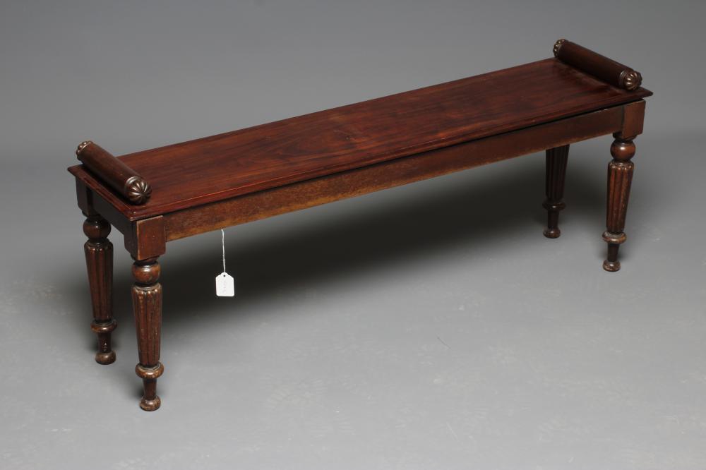 A MAHOGANY HALL BENCH Image
