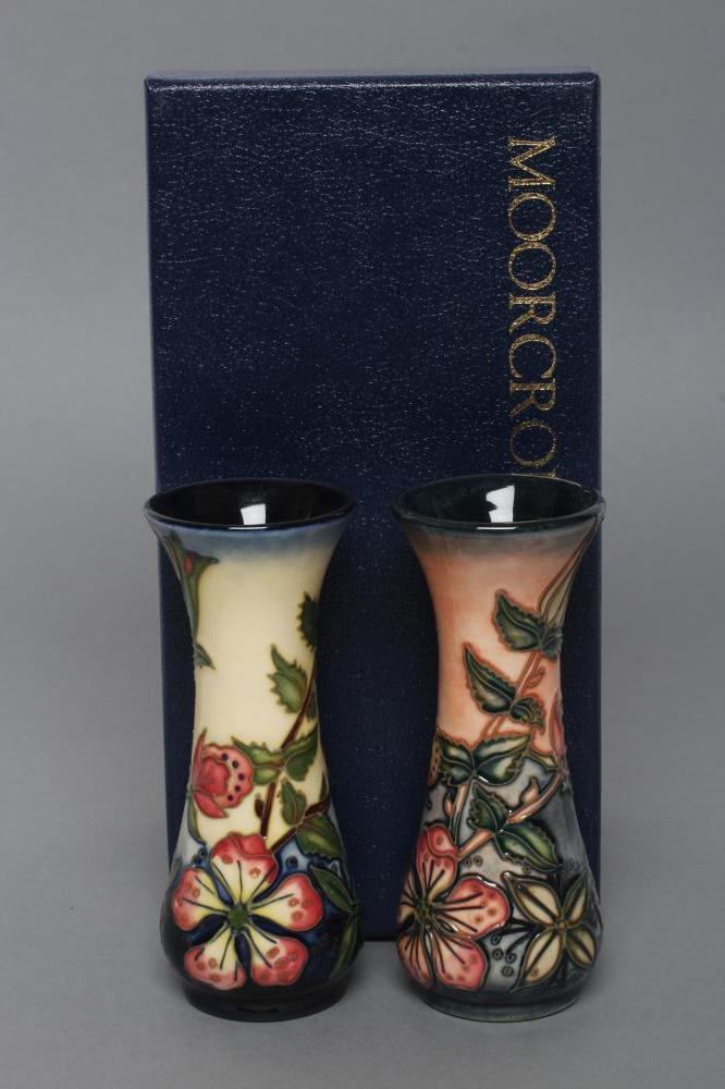 TWO MOORCROFT POTTERY SWEETBRIAR PATTERN VASES Image