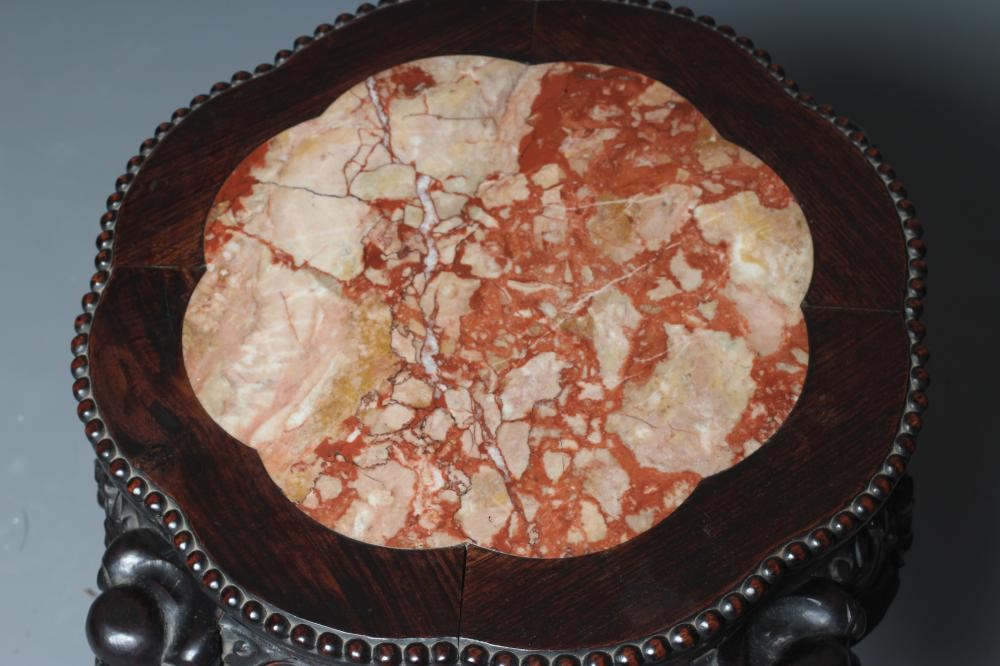 A CHINESE PADOUK WOOD JARDINIERE STAND Image