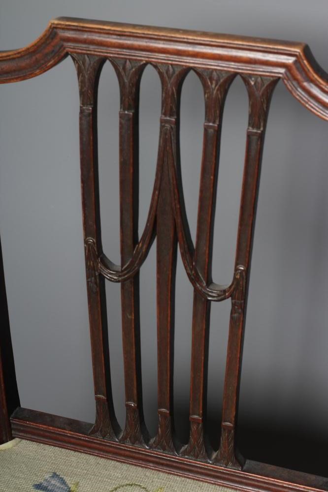 A SET OF THREE GEORGIAN LOZENGE BACK SIDE CHAIRS Image