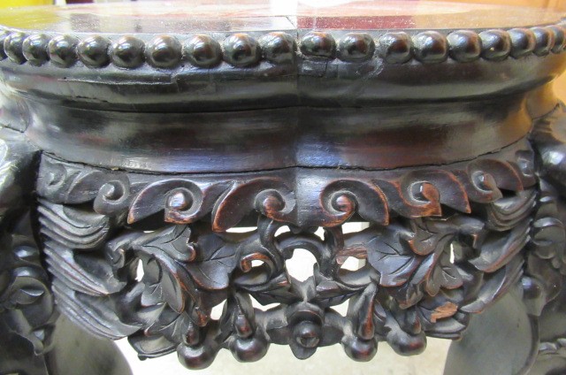 A CHINESE PADOUK WOOD JARDINIERE STAND Image