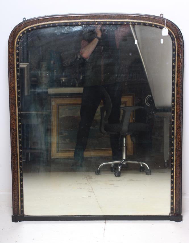 A VICTORIAN EBONSIED AND FAUX TORTOISESHELL PIER GLASS Image
