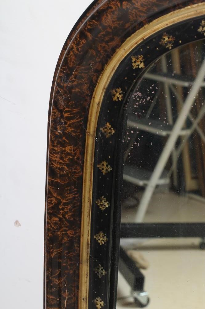 A VICTORIAN EBONSIED AND FAUX TORTOISESHELL PIER GLASS Image