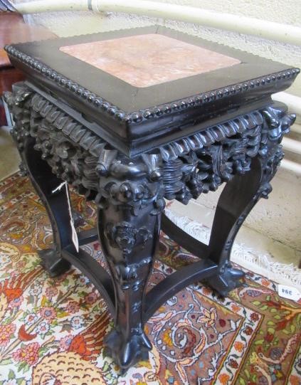 A CHINESE PADOUK WOOD JARDINIERE STAND of square form Image