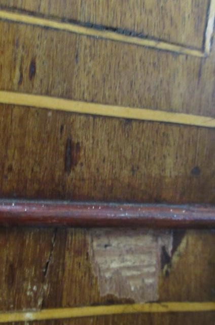 A DUTCH MAHOGANY AND FLORAL MARQUETRY CYLINDER BUREAU Image