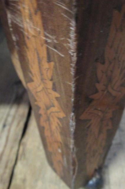 A DUTCH MAHOGANY AND FLORAL MARQUETRY CYLINDER BUREAU Image