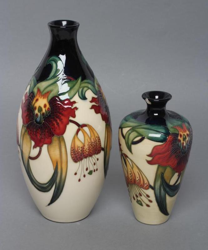 TWO MOORCROFT POTTERY "TIGER LILY" PATTERN VASES Image