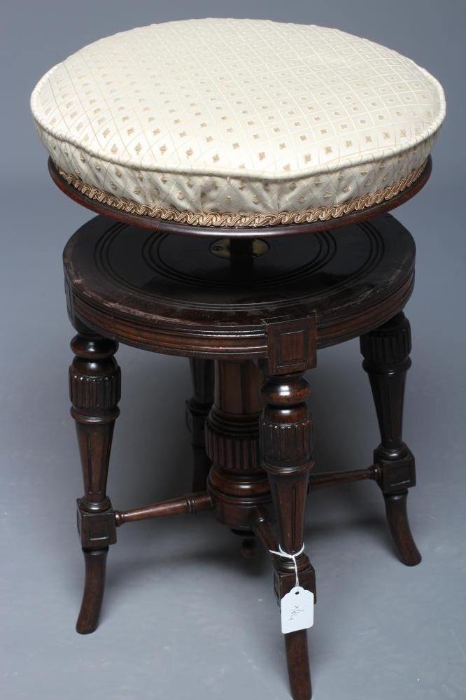 A REGENCY ROSEWOOD PIANO STOOL Image