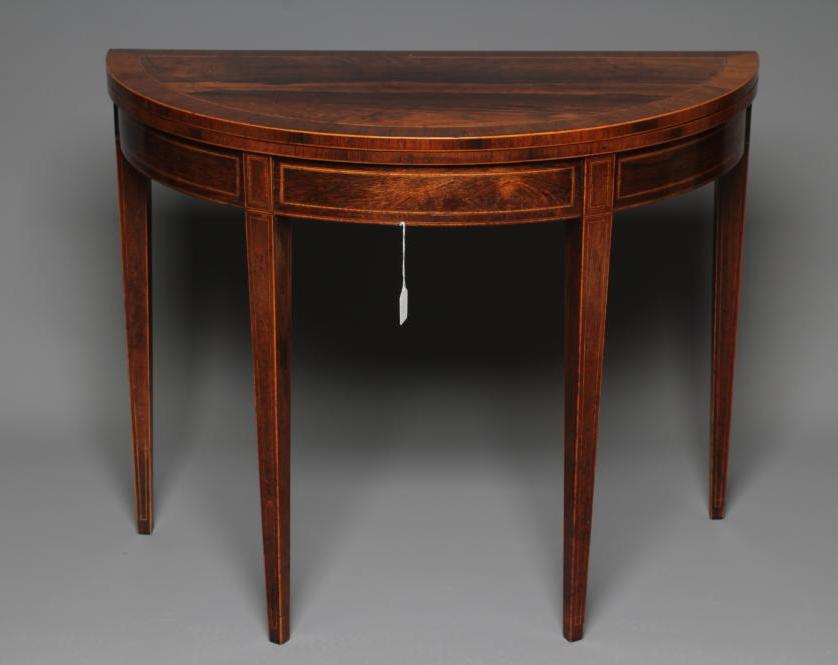 A GEORGIAN ROSEWOOD FOLDING CARD TABLE Image