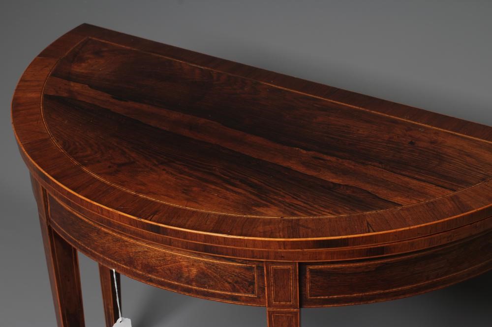 A GEORGIAN ROSEWOOD FOLDING CARD TABLE Image