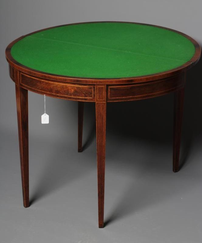 A GEORGIAN ROSEWOOD FOLDING CARD TABLE Image