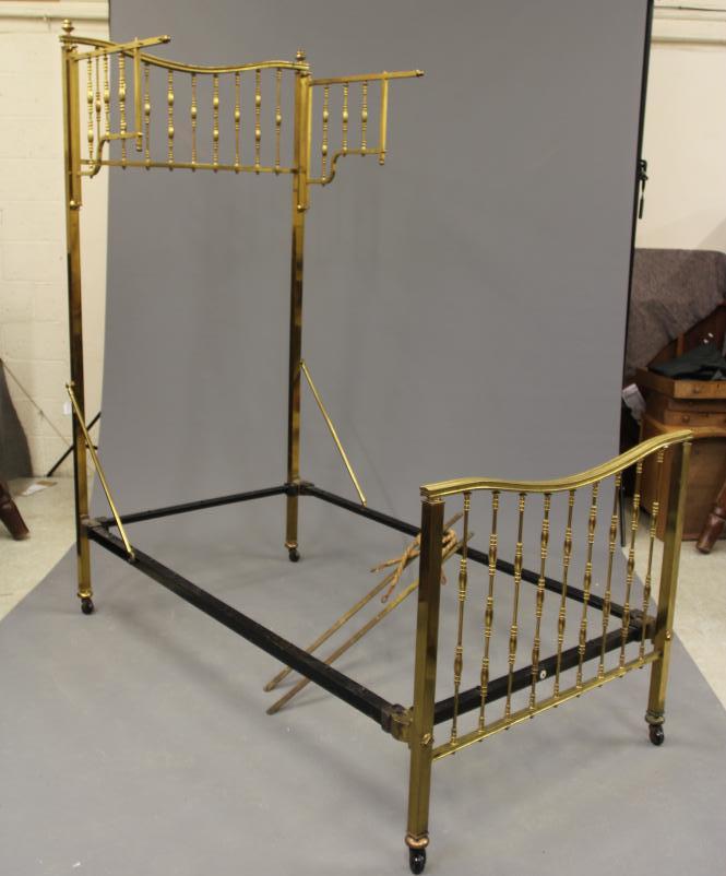 A VICTORIAN BRASS HALF TESTER BEDSTEAD Image