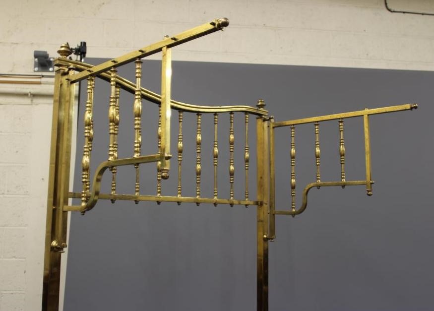 A VICTORIAN BRASS HALF TESTER BEDSTEAD Image