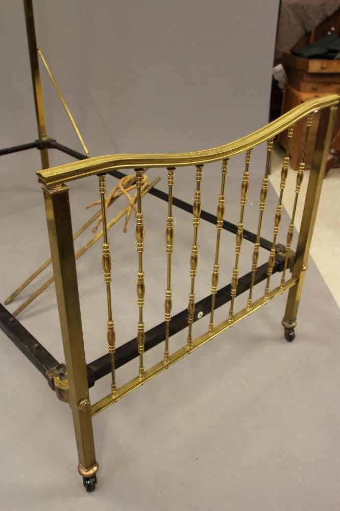 A VICTORIAN BRASS HALF TESTER BEDSTEAD Image