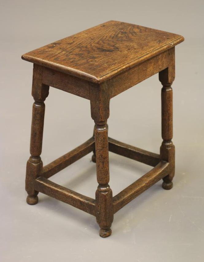 A JOINED OAK STOOL Image