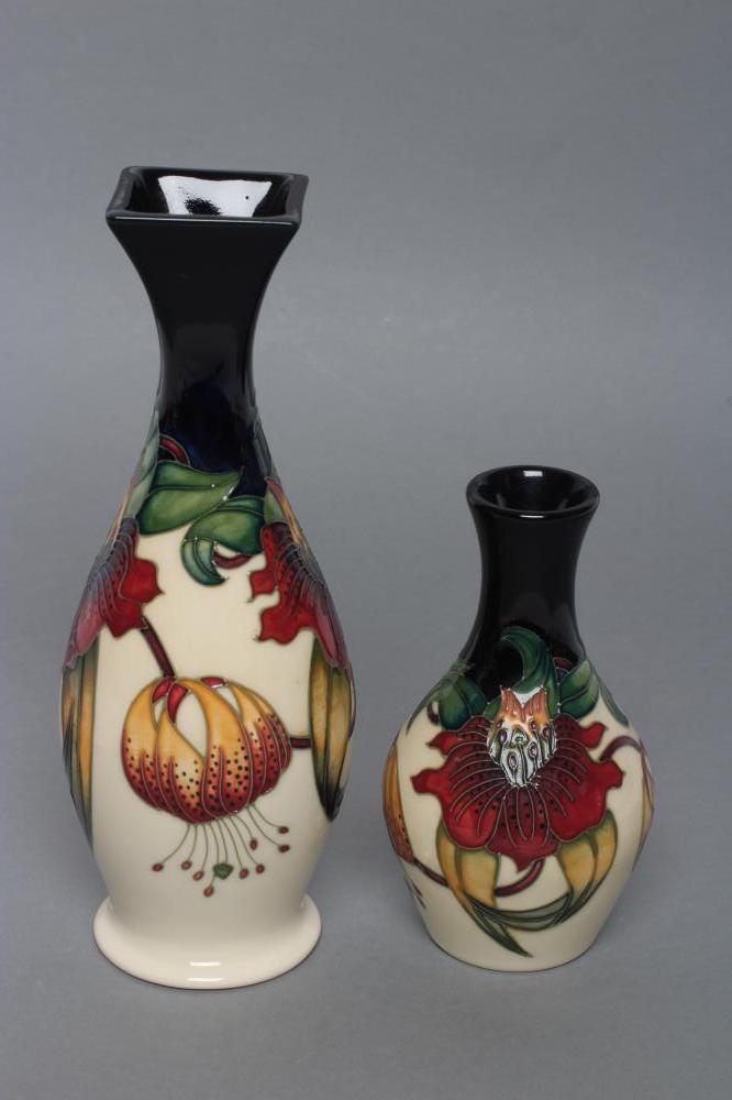 TWO MOORCROFT POTTERY "TIGER LILY" PATTERN VASES Image