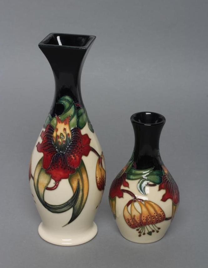 TWO MOORCROFT POTTERY "TIGER LILY" PATTERN VASES Image