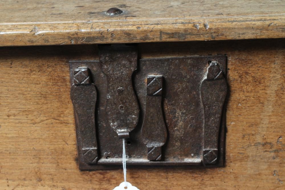 AN ELM BOARDED CHEST Image