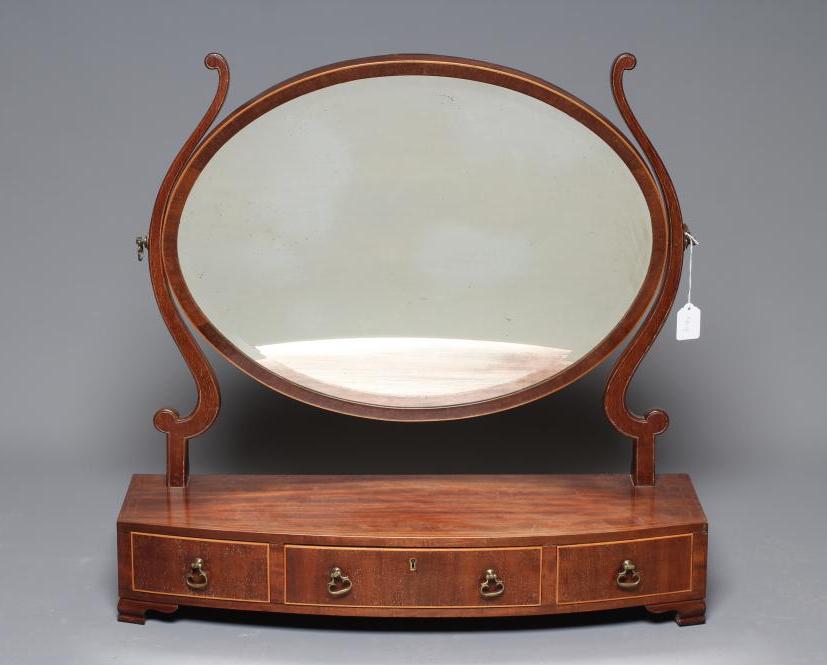 A LARGE MAHOGANY TOILET MIRROR Image